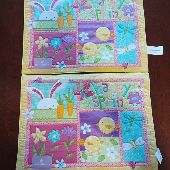 Blossom&Blooms placemats Set of 2 napkins New with tags Happy Spring Embroidered - Picture 4 of 8